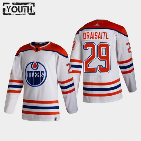 Camisola Edmonton Oilers Leon Draisaitl 29 2020-21 Reverse Retro Authentic - Criança